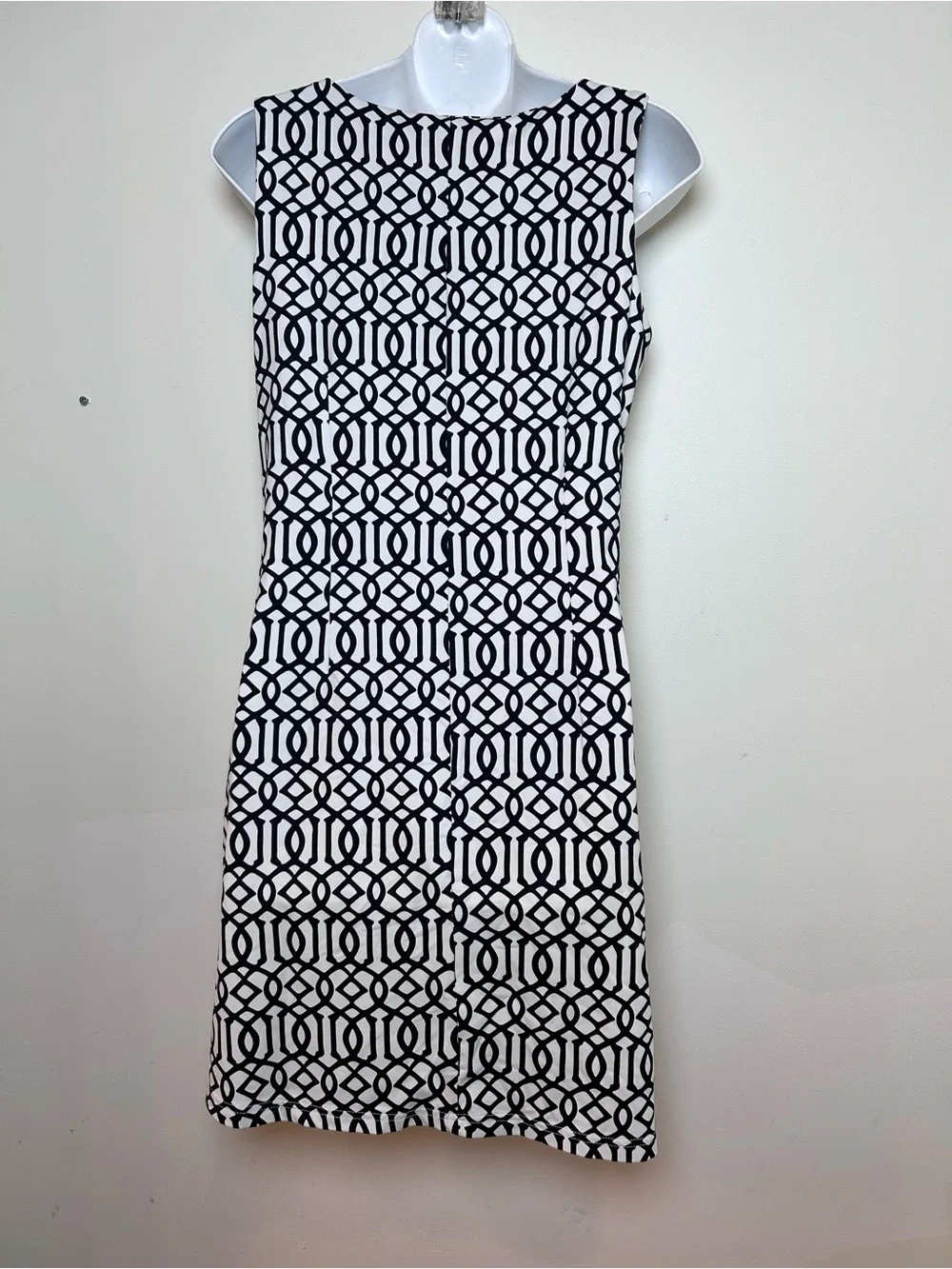 Lulu B sleeveless shift dress size small black white geometric beach tropical - Picture 3 of 7